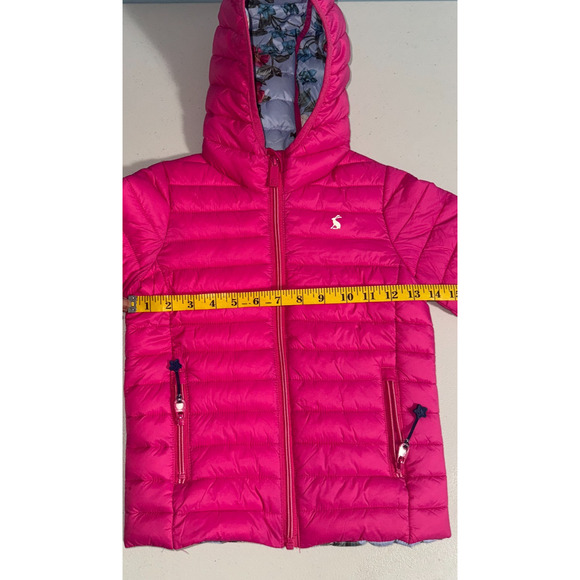 Joules Jacket Girls 5 Reversible Hooded Puffer Cool Weather Outdoor Lightweight - Picture 9 of 14